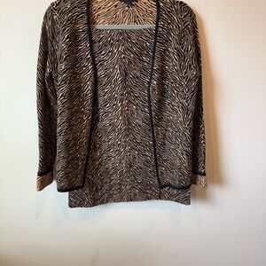 Grace Zebra Print Black and Beige Skirt Sweater Set